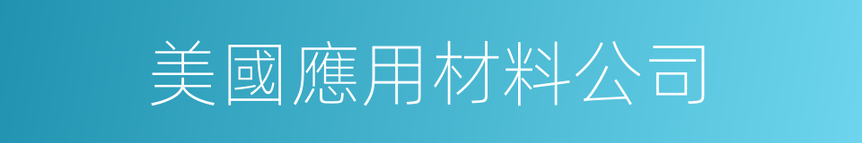 美國應用材料公司的同義詞