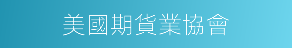 美國期貨業協會的同義詞