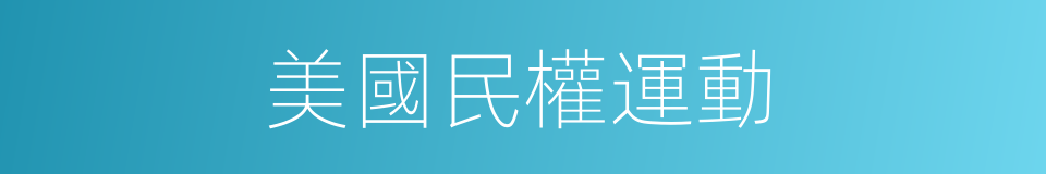 美國民權運動的同義詞