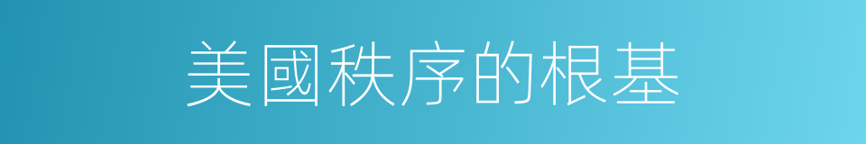 美國秩序的根基的同義詞