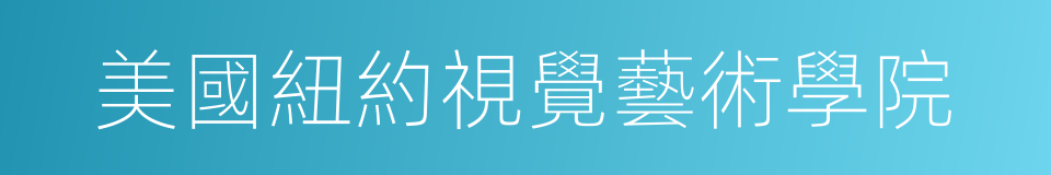 美國紐約視覺藝術學院的同義詞