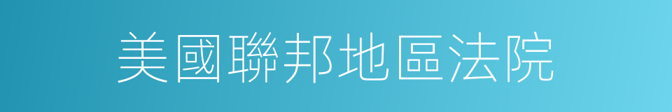 美國聯邦地區法院的同義詞