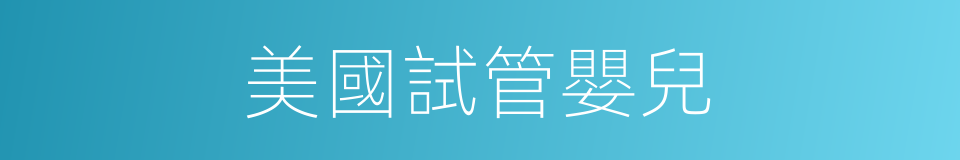 美國試管嬰兒的同義詞