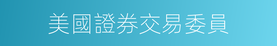 美國證券交易委員的同義詞