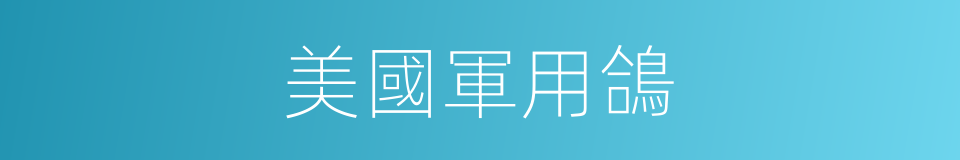 美國軍用鴿的同義詞