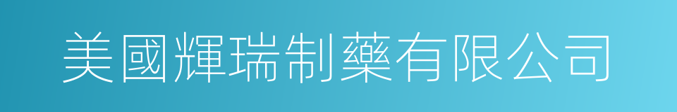 美國輝瑞制藥有限公司的同義詞