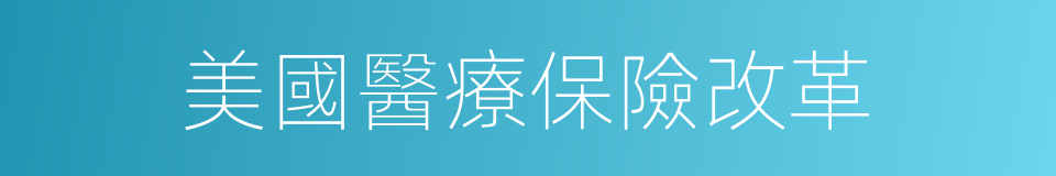 美國醫療保險改革的同義詞