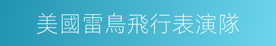 美國雷鳥飛行表演隊的同義詞