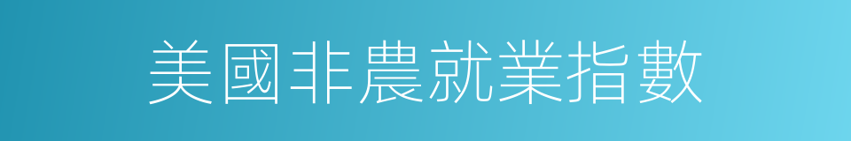 美國非農就業指數的同義詞