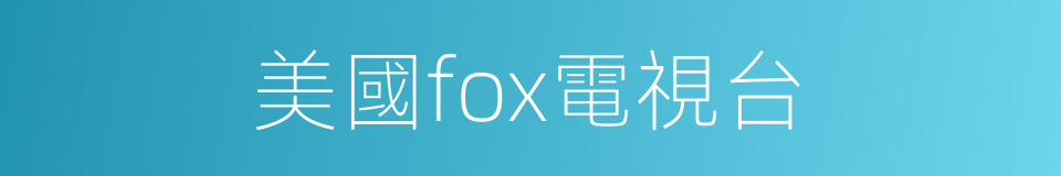 美國fox電視台的同義詞