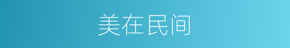 美在民间的同义词