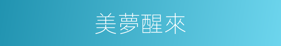 美夢醒來的同義詞