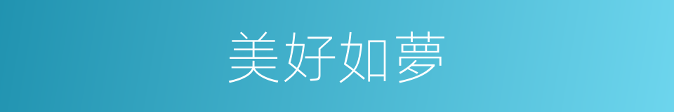 美好如夢的同義詞