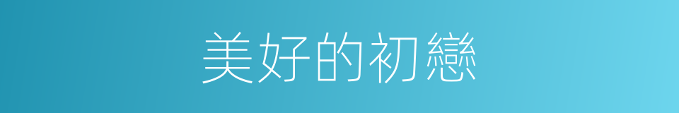 美好的初戀的同義詞