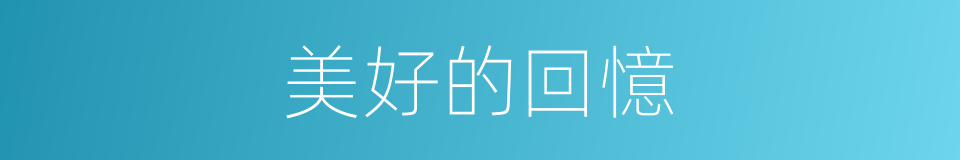 美好的回憶的同義詞