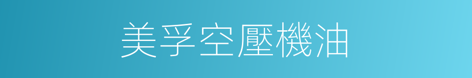 美孚空壓機油的同義詞