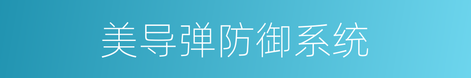 美导弹防御系统的同义词