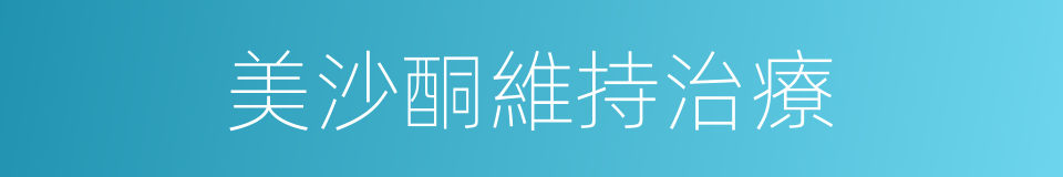 美沙酮維持治療的同義詞