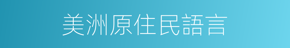 美洲原住民語言的同義詞