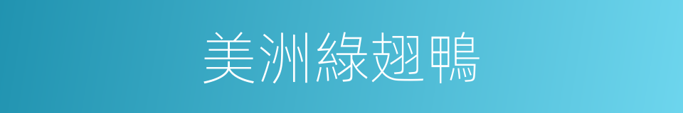 美洲綠翅鴨的同義詞