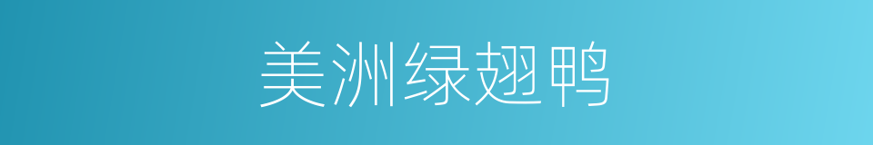 美洲绿翅鸭的同义词