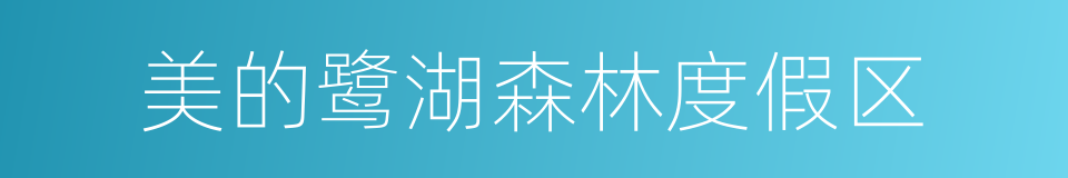 美的鹭湖森林度假区的同义词