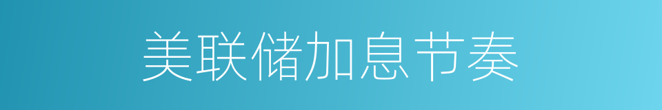 美联储加息节奏的同义词