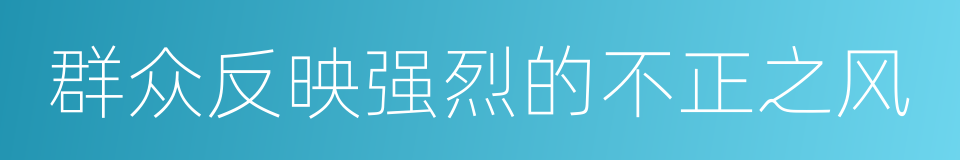 群众反映强烈的不正之风的同义词