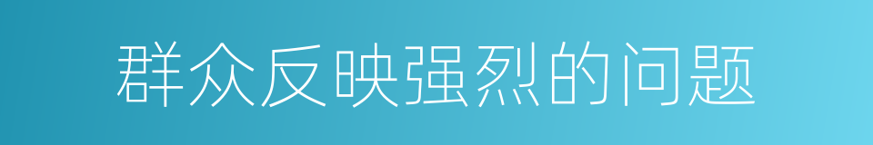 群众反映强烈的问题的同义词