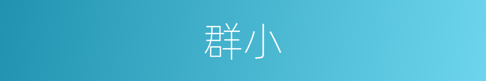 群小的意思