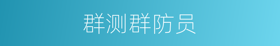群测群防员的同义词