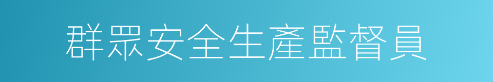 群眾安全生產監督員的同義詞