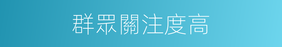 群眾關注度高的同義詞