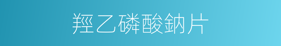 羥乙磷酸鈉片的同義詞