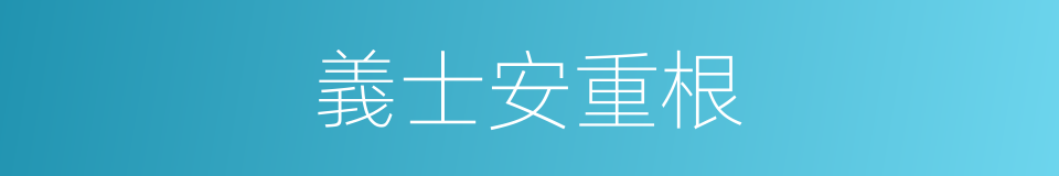 義士安重根的同義詞