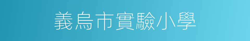 義烏市實驗小學的同義詞