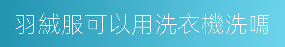 羽絨服可以用洗衣機洗嗎的同義詞