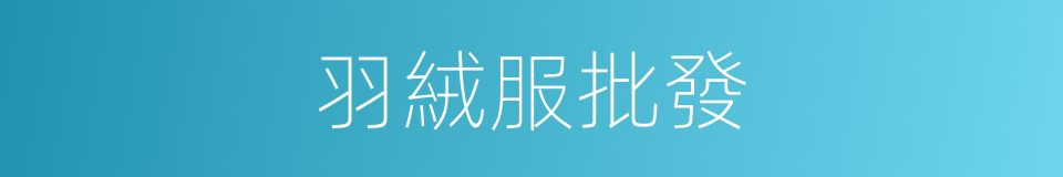 羽絨服批發的同義詞