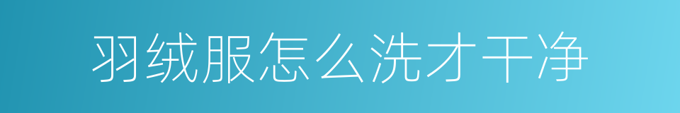 羽绒服怎么洗才干净的同义词