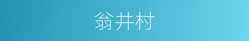 翁井村的同义词