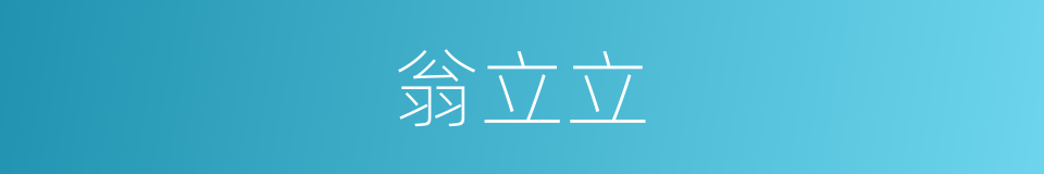翁立立的同义词