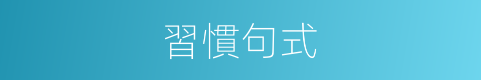 習慣句式的同義詞