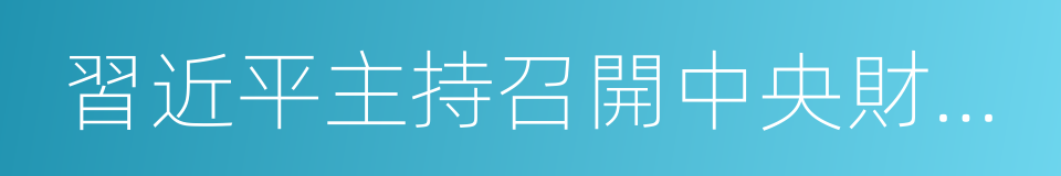 習近平主持召開中央財經領導小組的同義詞