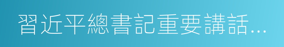 習近平總書記重要講話精神的同義詞