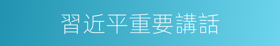 習近平重要講話的同義詞