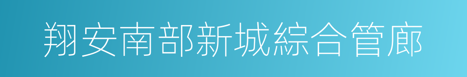翔安南部新城綜合管廊的同義詞