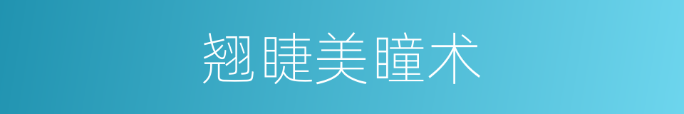 翘睫美瞳术的同义词