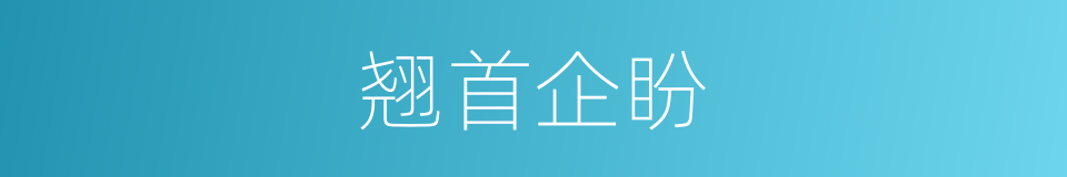 翘首企盼的意思