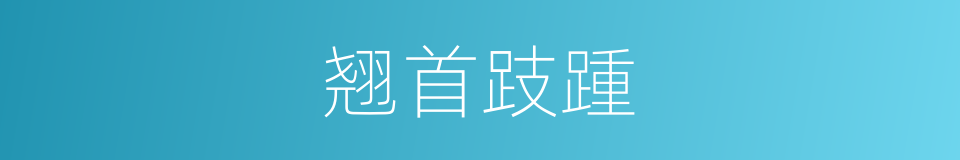 翘首跂踵的意思