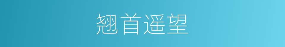 翘首遥望的意思